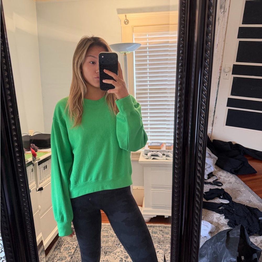 Zara Bright Green Crewneck Sweater